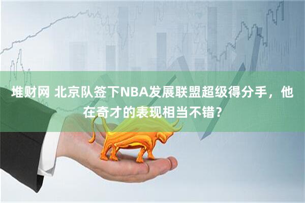 堆财网 北京队签下NBA发展联盟超级得分手，他在奇才的表现相当不错？